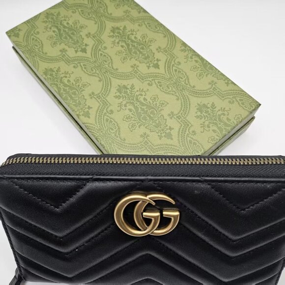 Gucci GG logo long wallet in black quilted leather - Picture 7 of 8
